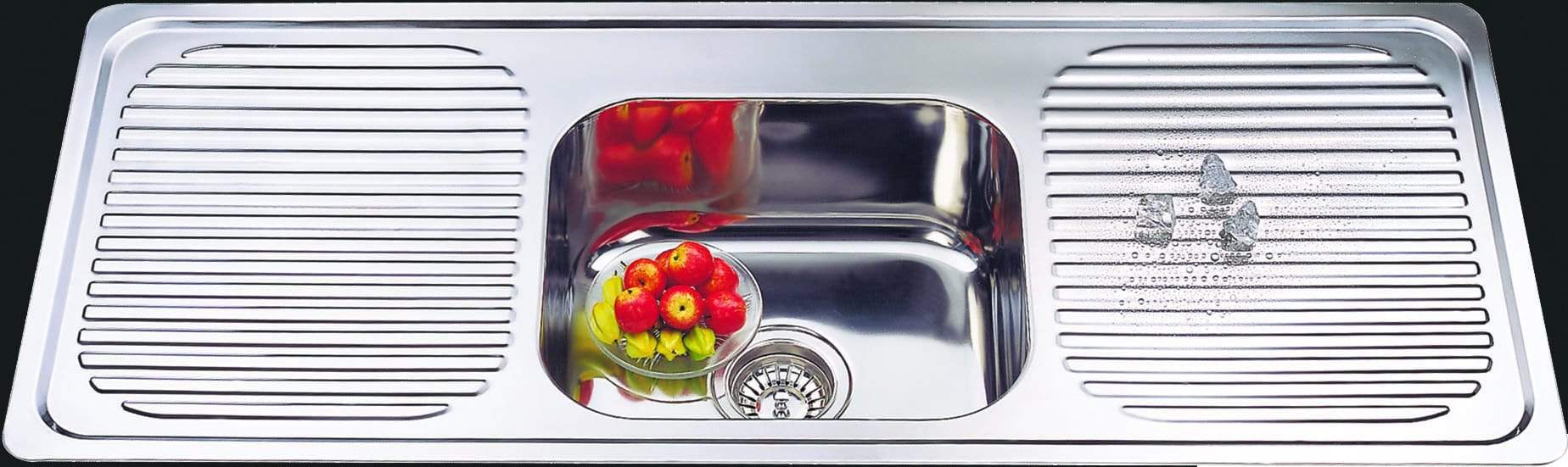 Bad und Kuche Kitchen Sink Single Bowl, Double Drainer BK446S