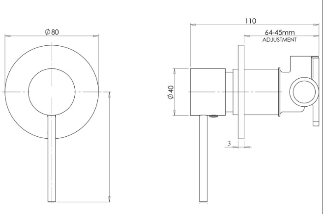 Bad und Kuche Shower/Bath Mixer - BKM206