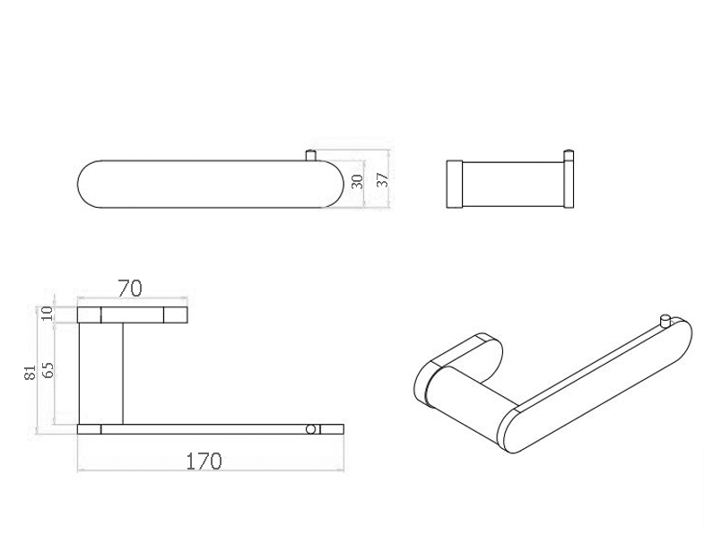 Bad und Kuche Toilet Paper Holder - Brush Gun Metal - BK2306-BGM