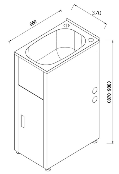 Bad und Kuche White Laundry Tub and Cabinet