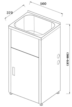 Bad und Kuche White Laundry Tub and Cabinet