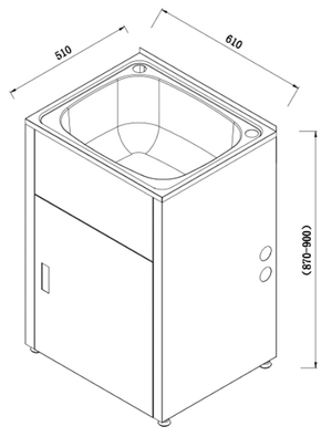 Bad und Kuche White Laundry Tub and Cabinet