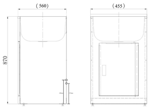 Bad und Kuche White Laundry Tub and Cabinet