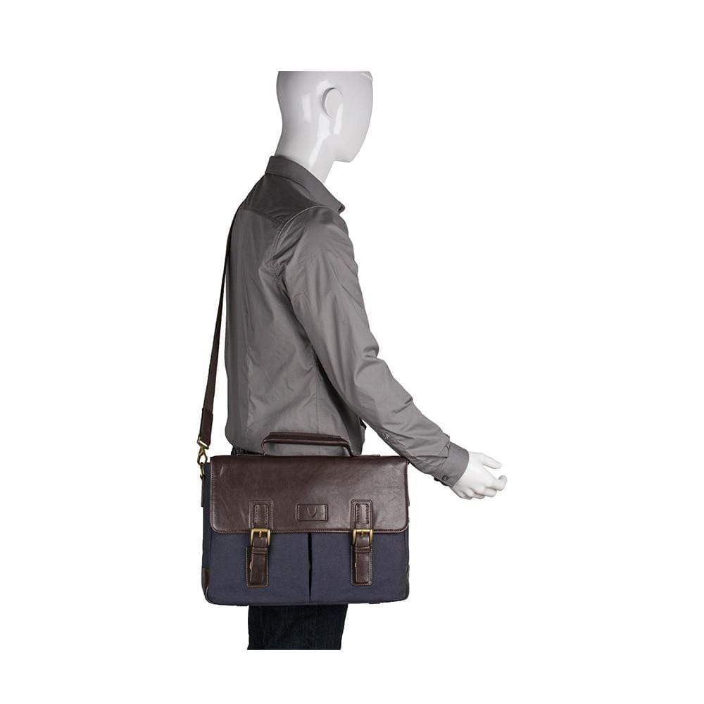 Bedouin Medium Canvas and Leather Briefcase