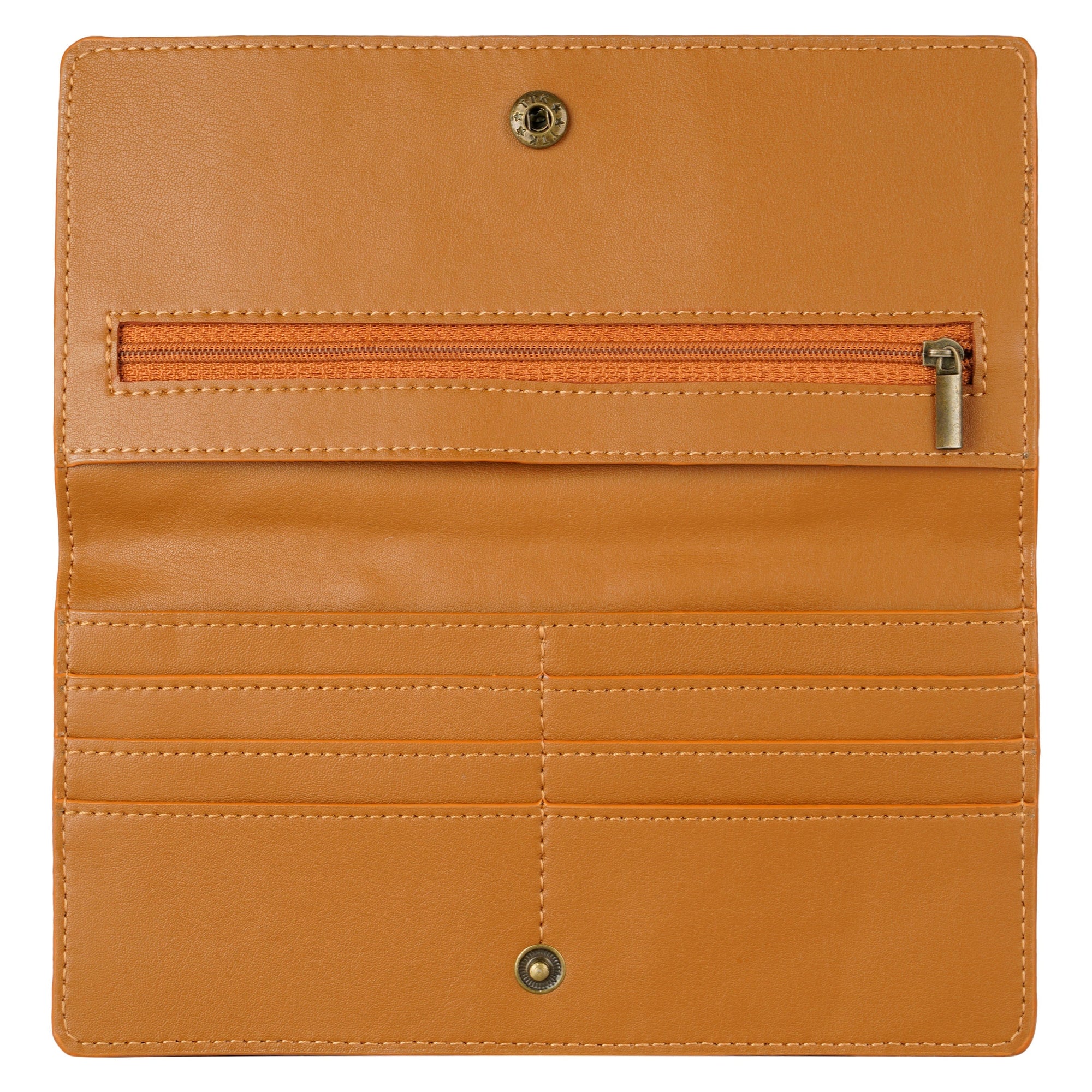 Cactus Leather Slim Wallet for Women - Cognac