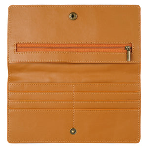 Cactus Leather Slim Wallet for Women - Cognac