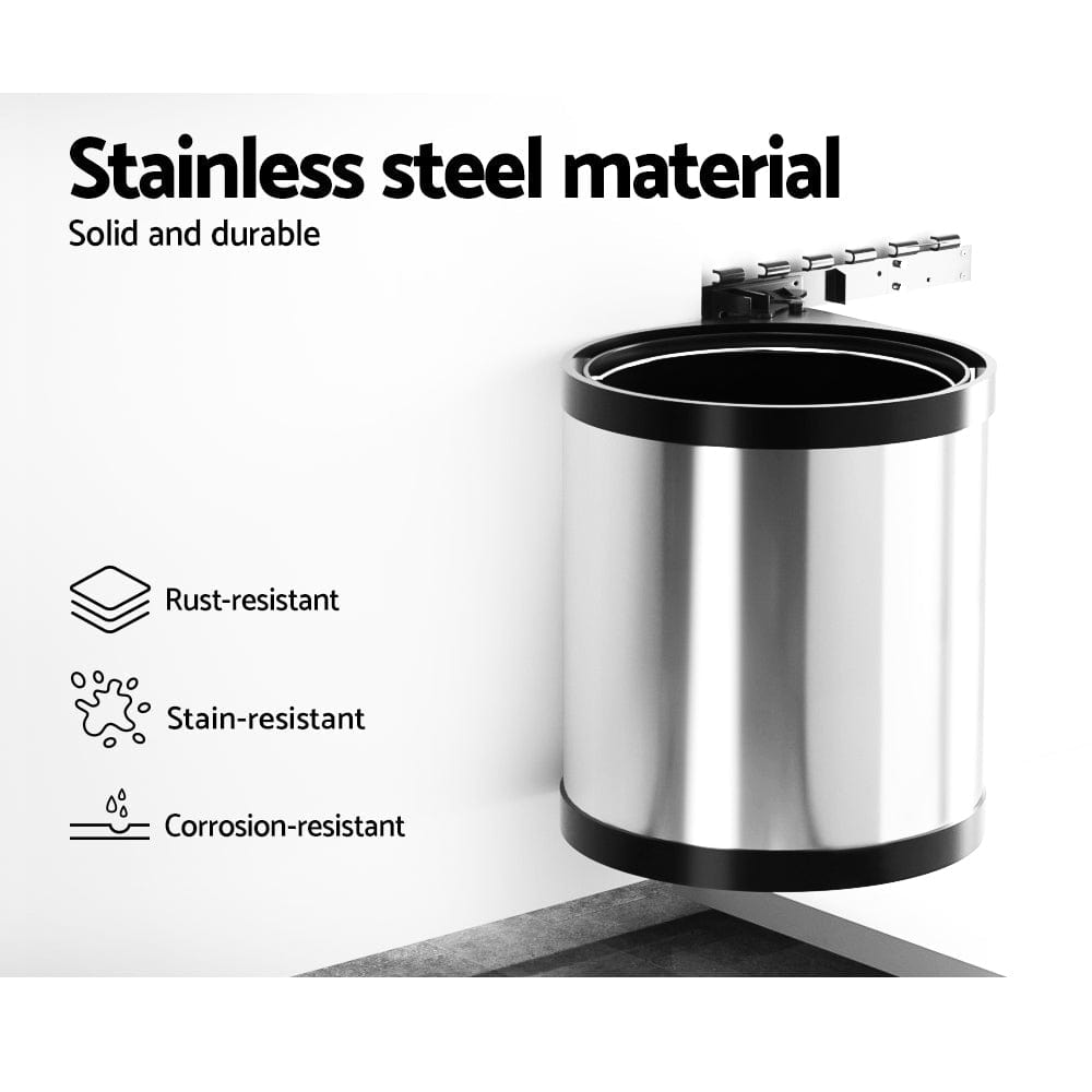 Cefito 12L Stainless Steel Swing Out Kitchen Bin