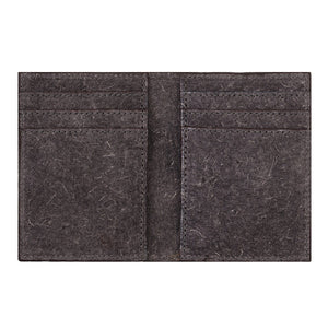 Coconut Leather BiFold Card Wallet - Dark Grey