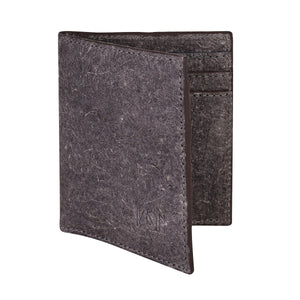 Coconut Leather BiFold Card Wallet - Dark Grey