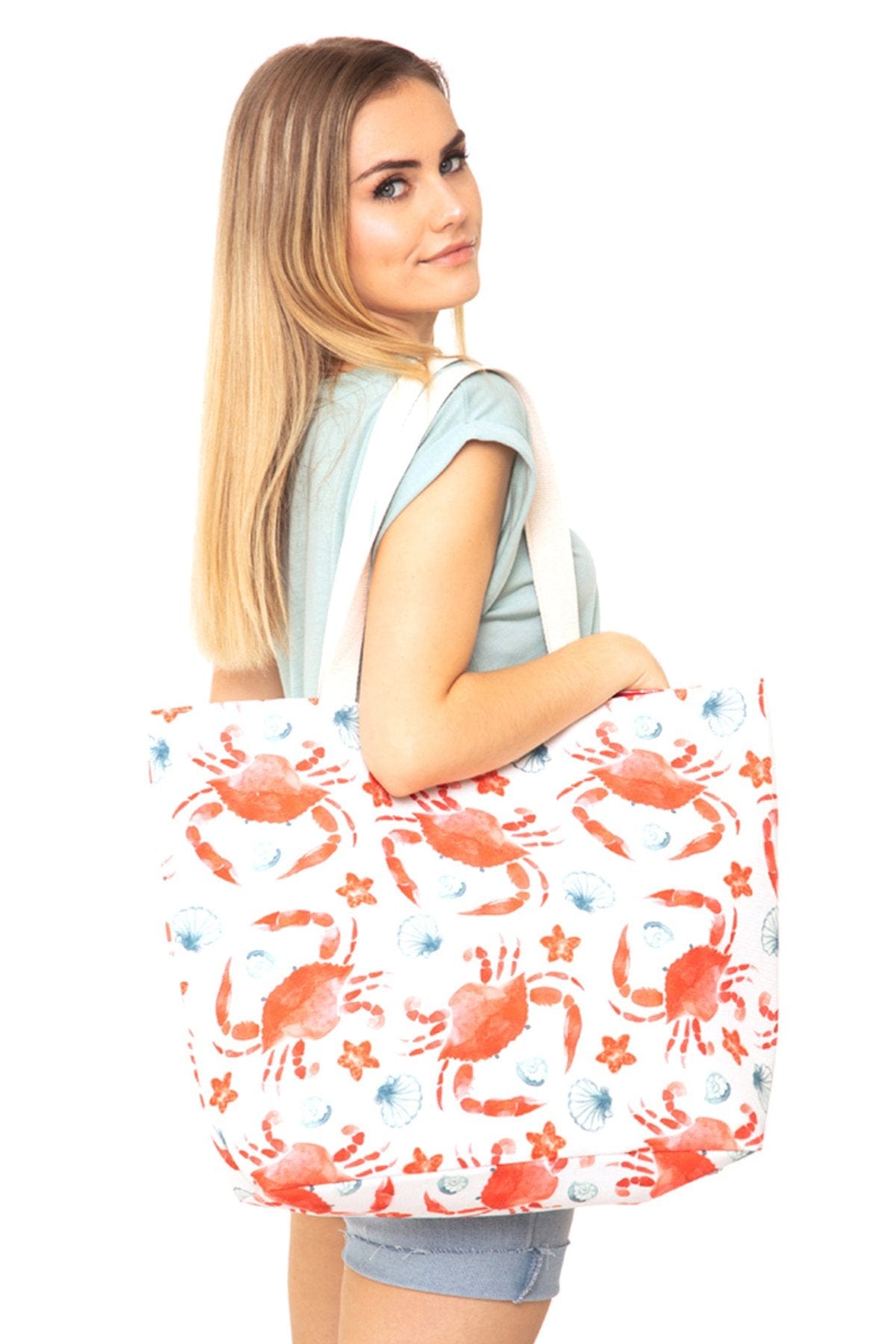 Crab Water Color Tote Bag