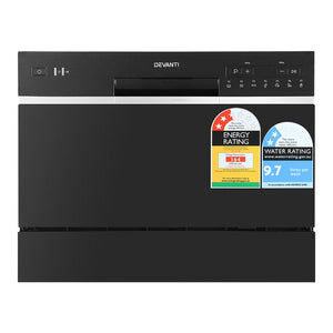 Devanti - 6 Place Setting Benchtop Dishwasher - Black