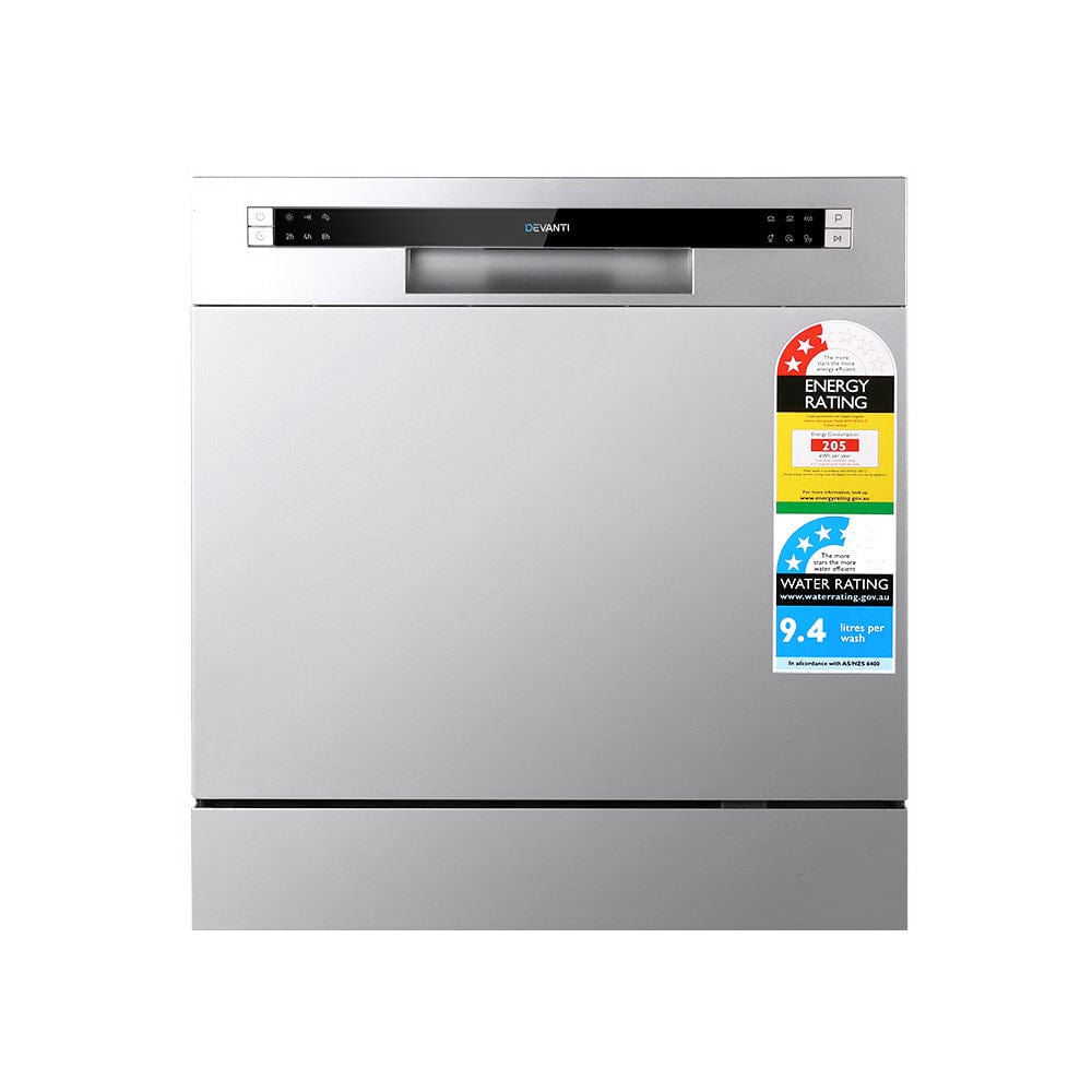 Devanti - 8 Place Steeing Benchtop Dishwasher - Stainless Steel