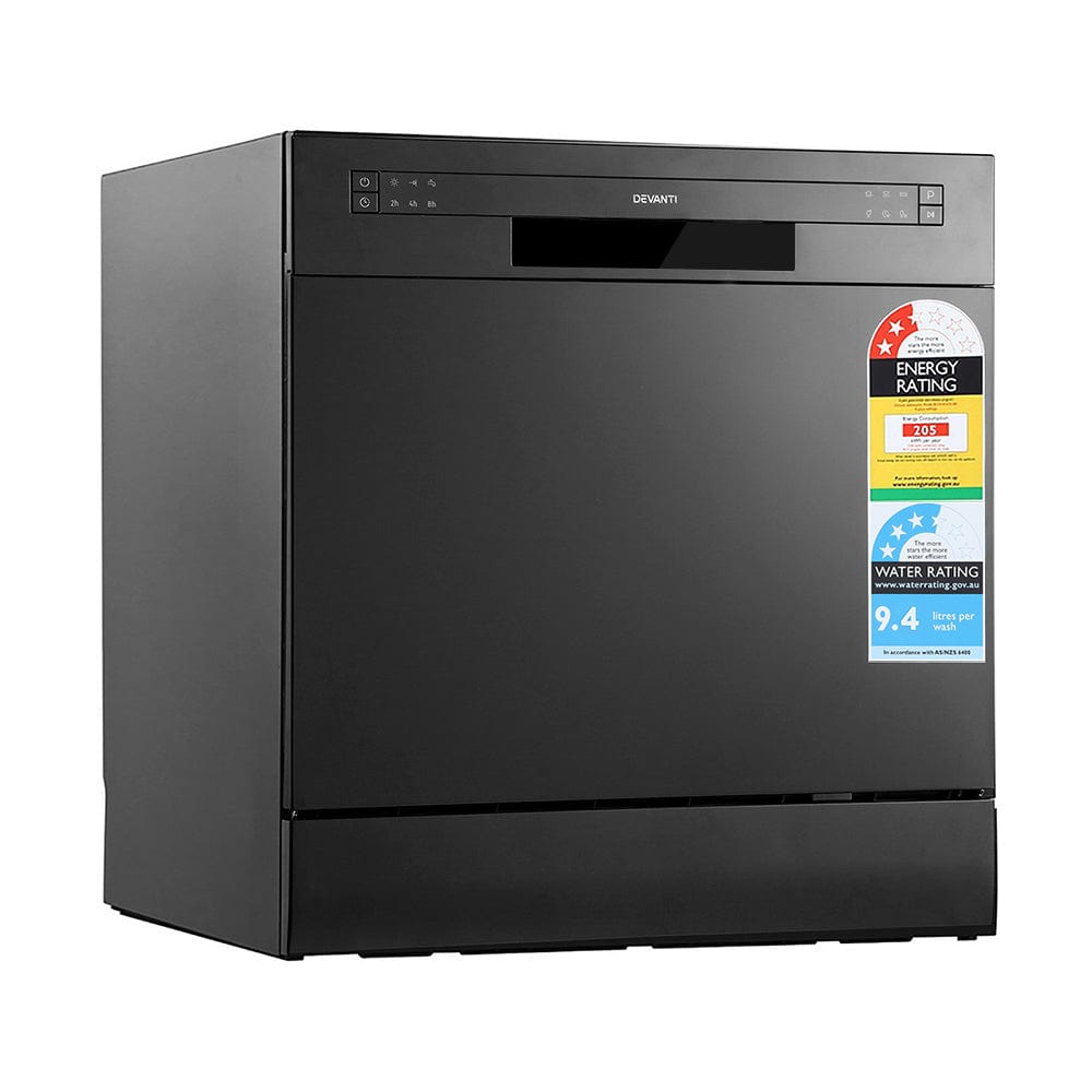 Devanti - 8 Setting Benchtop Dishwasher - Black