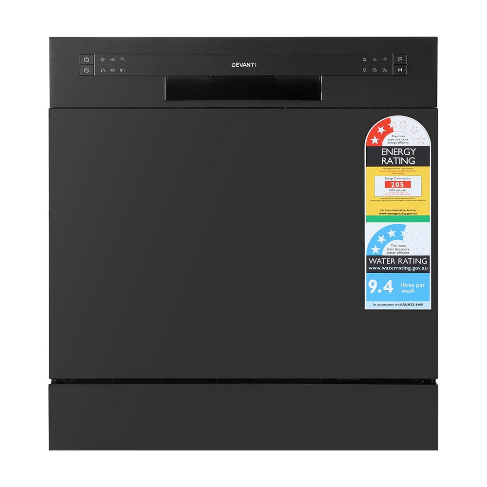 Devanti - 8 Setting Benchtop Dishwasher - Black