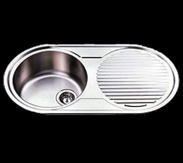 Stainless Steel Kitchen Sink Single Round Bowl with Drainer LHB