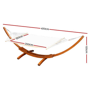 Gardeon - Double Hammock with Wooden Stand
