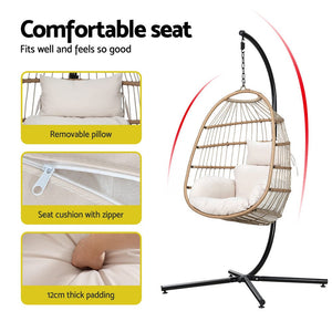 Gardeon - Egg Chair Swing Hammock With Stand