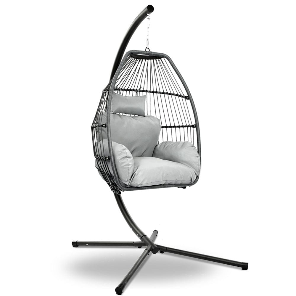 Gardeon - Egg Hammock Swing Chair - Grey