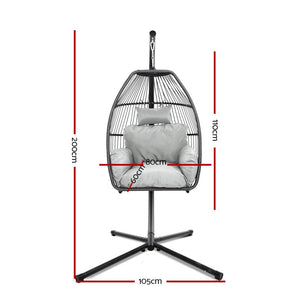 Gardeon - Egg Hammock Swing Chair - Grey