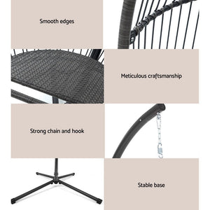 Gardeon - Egg Hammock Swing Chair - Grey