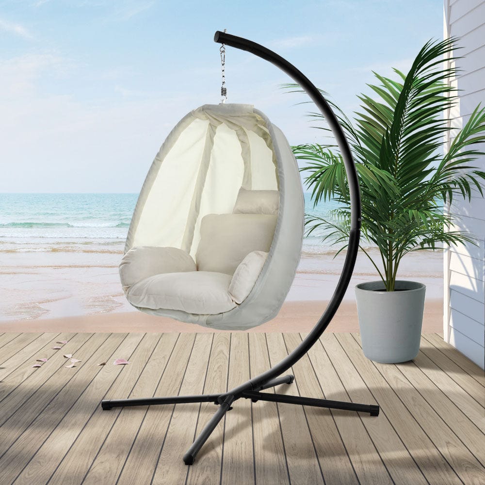 Gardeon - Outdoor Egg Hammock Swing Chair with Stand
