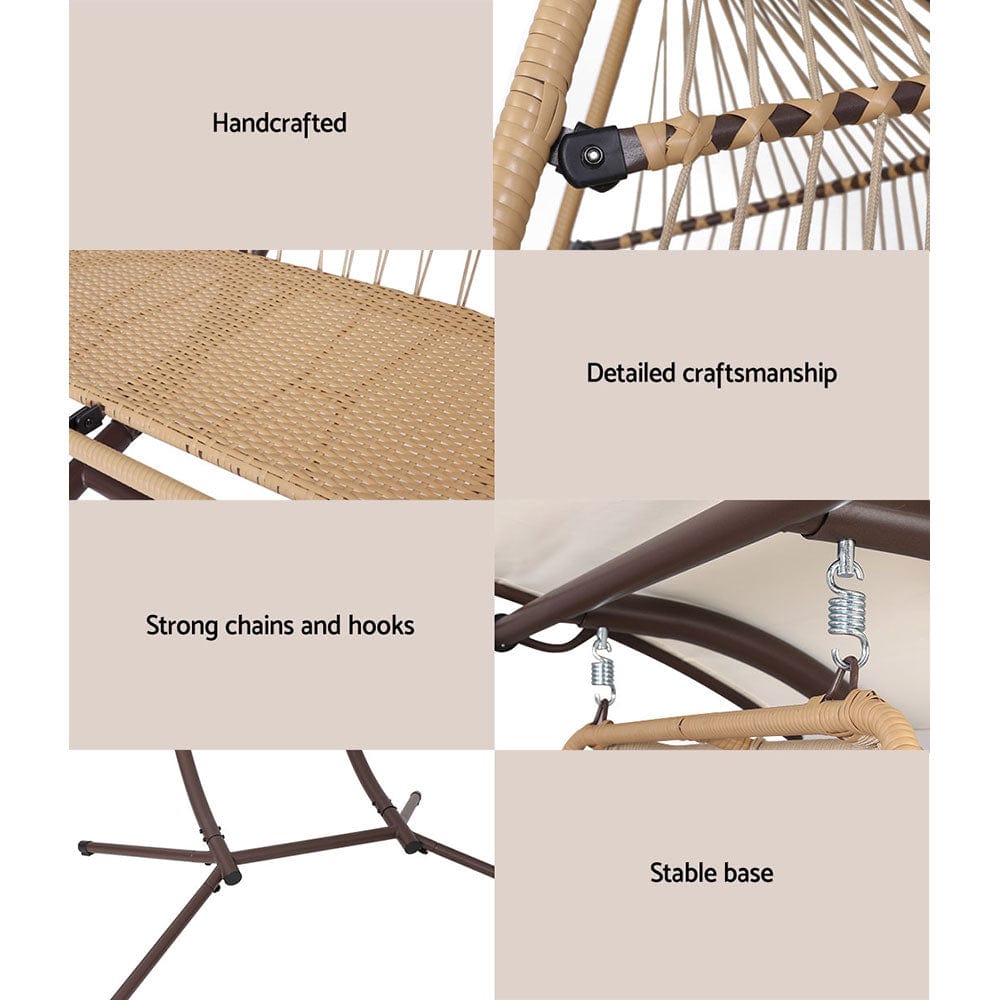 Gardeon - Double Hanging Swing Chair  - Latte