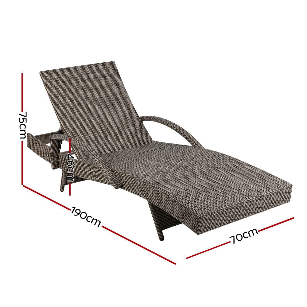 Gardeon Outdoor Sun Lounge - Grey