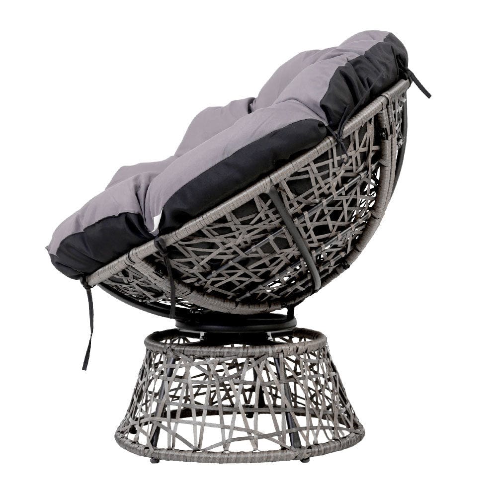 Gardeon - Papasan Outdoor Lounge Setting - Grey