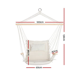 Gardeon - Swing Chair Hammock - Cream