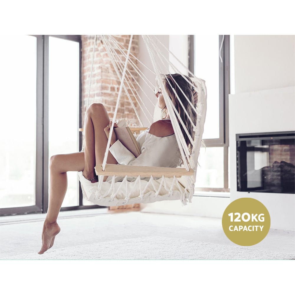 Gardeon - Swing Chair Hammock - Cream