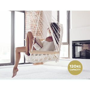 Gardeon - Swing Chair Hammock - Cream