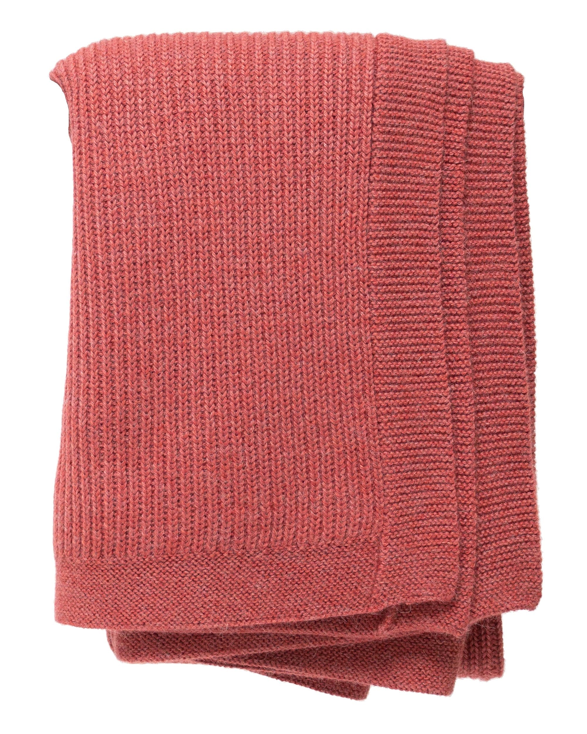 Heavy Knit Alpaca Wool Throw Blanket in Nantucket Red