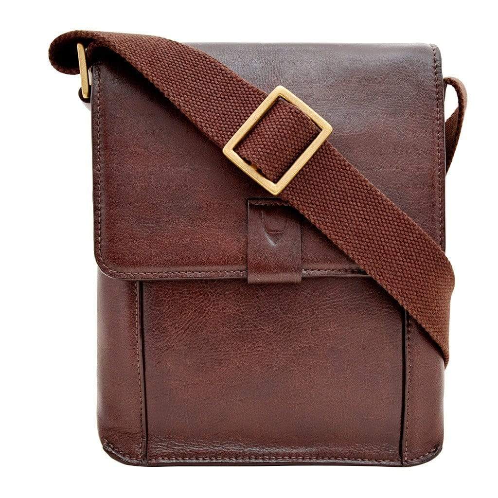 Hidesign Aiden Leather Messenger Bag - Dark Brown