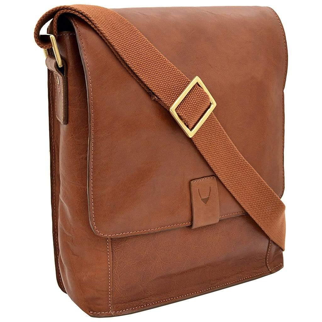 Hidesign Aiden Leather Messenger Bag - Tan
