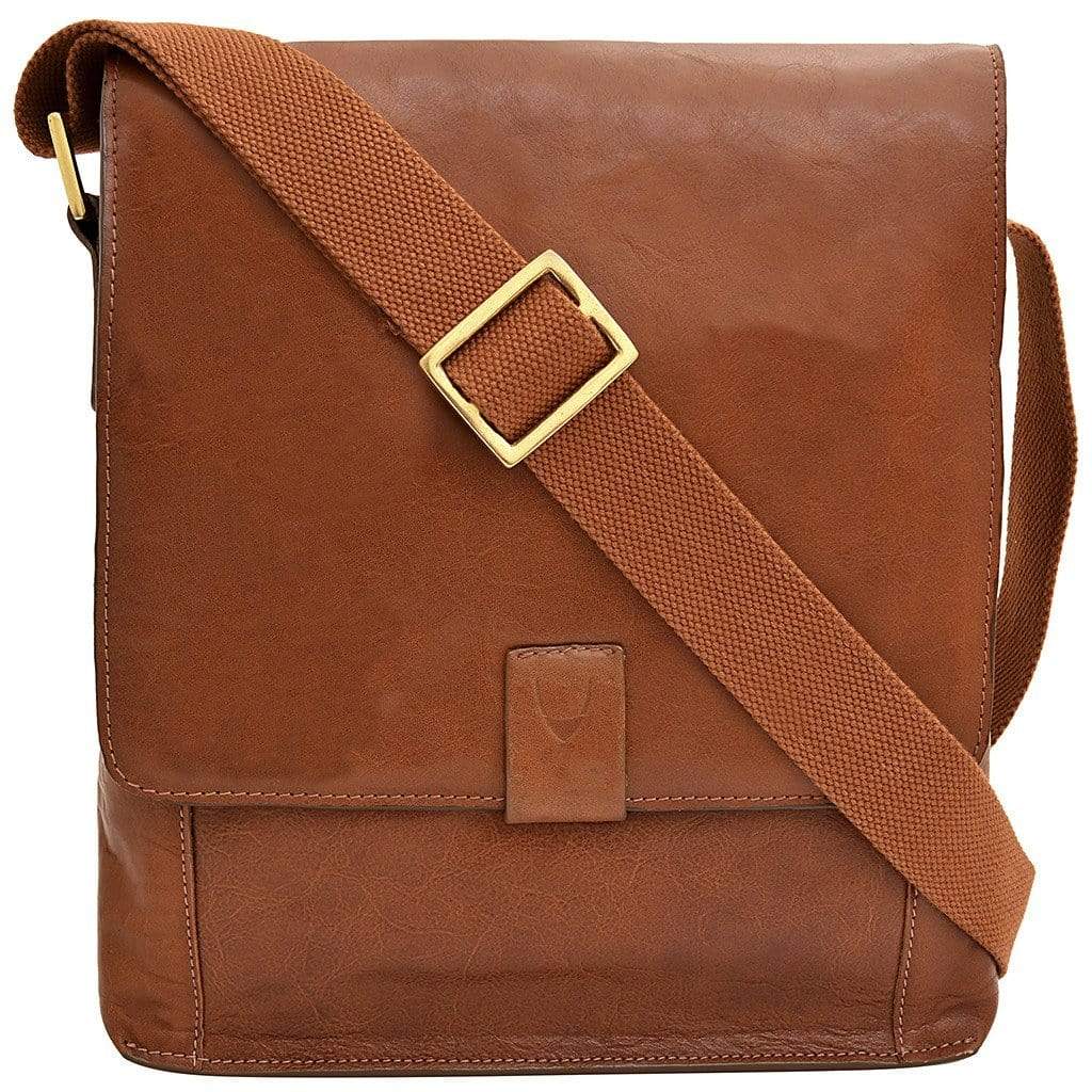 Hidesign Aiden Leather Messenger Bag - Tan