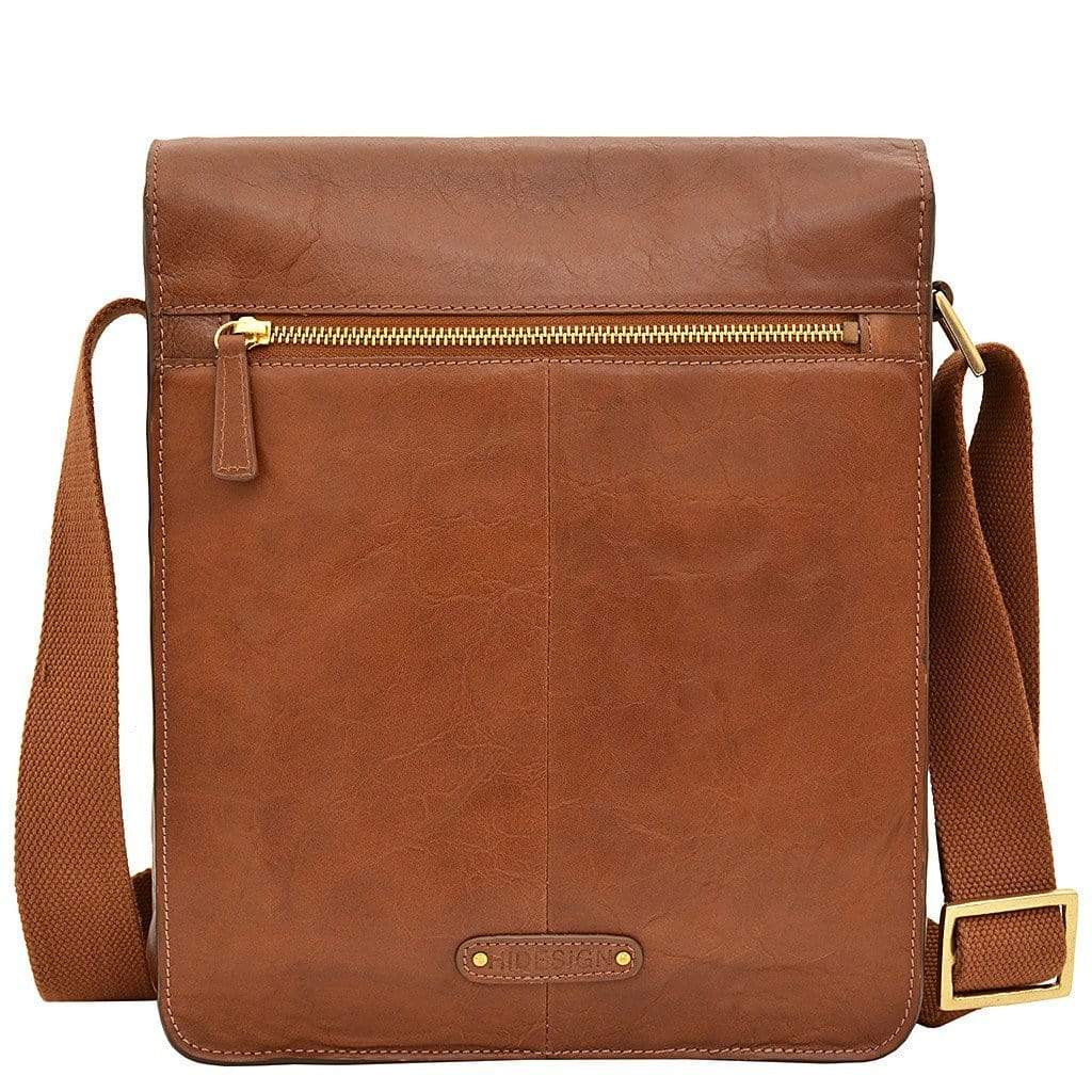 Hidesign Aiden Leather Messenger Bag - Tan