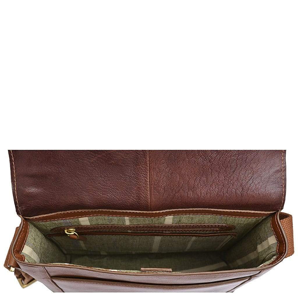 Hidesign Aiden Leather Messenger Bag - Tan