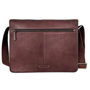 Hidesign Aiden mens Leather Messenger Bag - Dark Brown