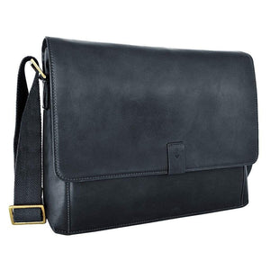 Hidesign Aiden Mens Leather Messenger Bag - Gray