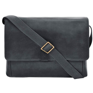 Hidesign Aiden Mens Leather Messenger Bag - Gray