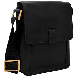 Hidesign Aiden Mens Leather Messenger Black