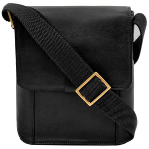 Hidesign Aiden Mens Leather Messenger Black