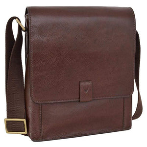 Hidesign Aiden Mens Leather Messenger Dark Brown