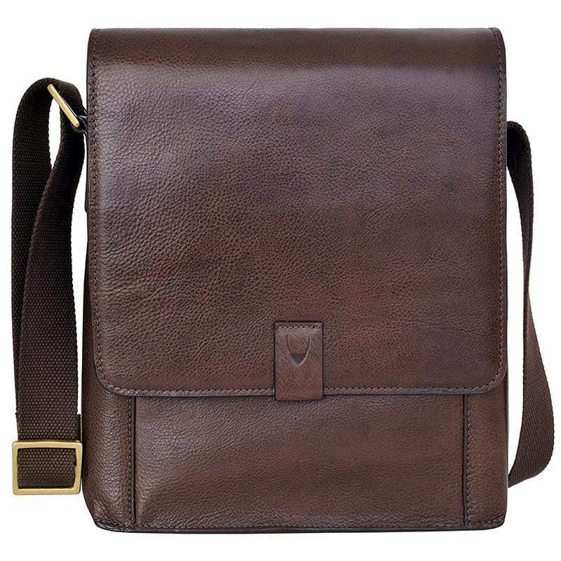 Hidesign Aiden Mens Leather Messenger Dark Brown