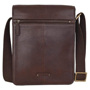 Hidesign Aiden Mens Leather Messenger Dark Brown