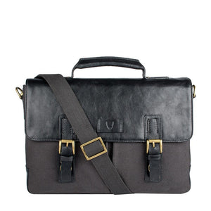 Hidesign Bedouin Canvas and Leather Briefcase