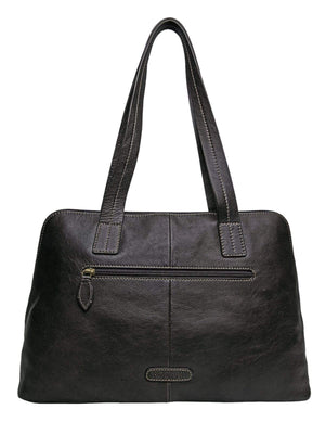 Hidesign Cerys Womens Leather Tote Bag Dark Brown