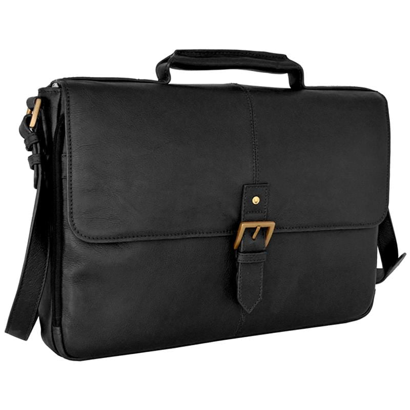Hidesign Charles Leather Briefcase Black