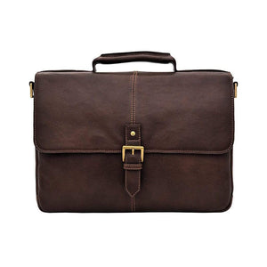 Hidesign Charles Leather Briefcase - Dark Brown