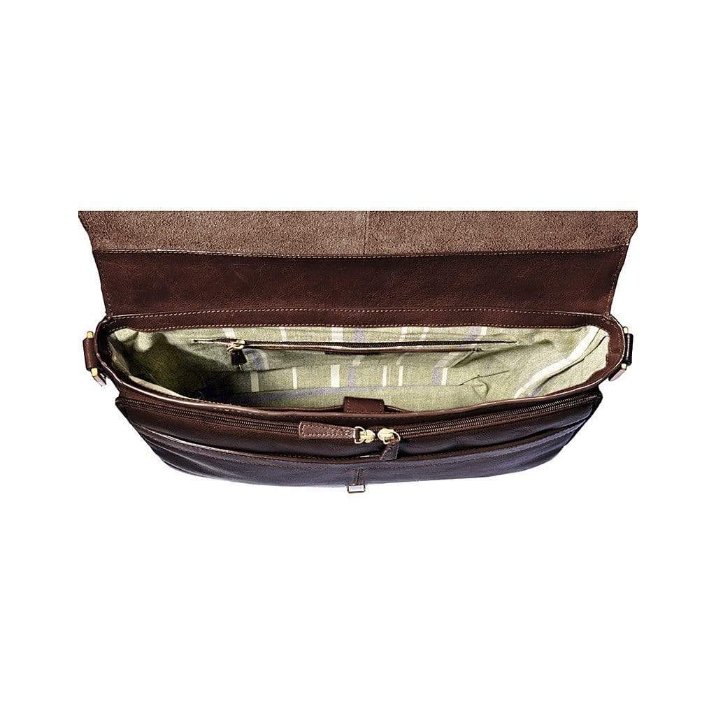 Hidesign Charles Leather Briefcase - Dark Brown